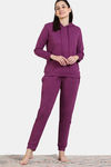 Zivame Soft Terry Fabric Knit Cotton Loungewear Set - Dark Purple — thumbnail 2